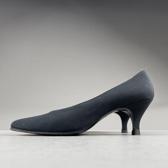 Vintage Yves Saint Laurent Women’s Size 7.5 N Black Suede Shoes Heels Pumps GUC - Picture 1 of 7